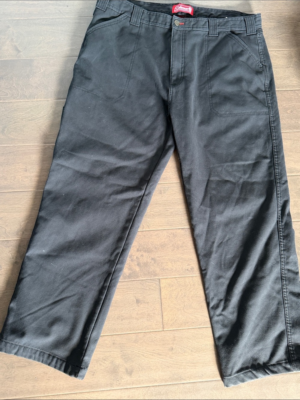 Coleman Gray Straight-Leg Flannel lined pants